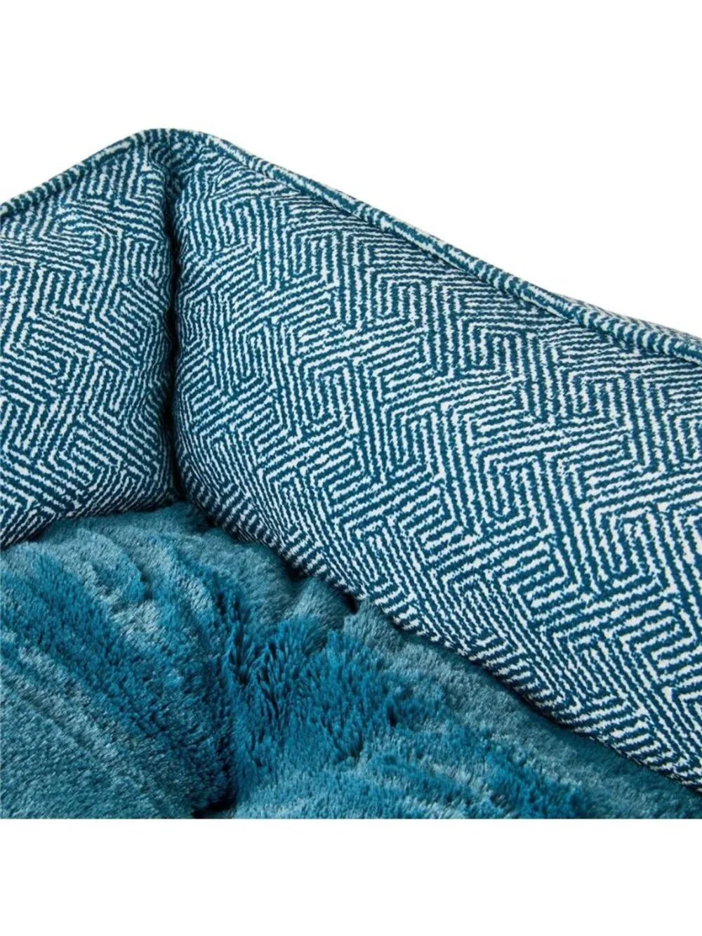 Medium Bolster Cat or Dog Bed Blue 21